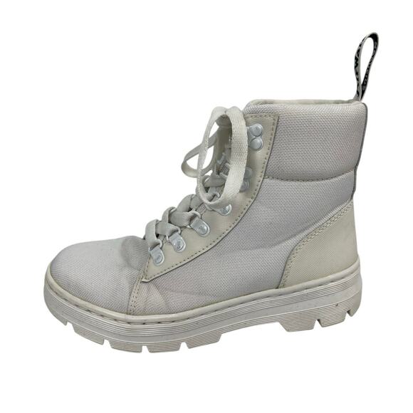 Dr. Martens Airwair Combs White Round Toe Lace-Up Platform Combat Boots Size 6 - Picture 1 of 7